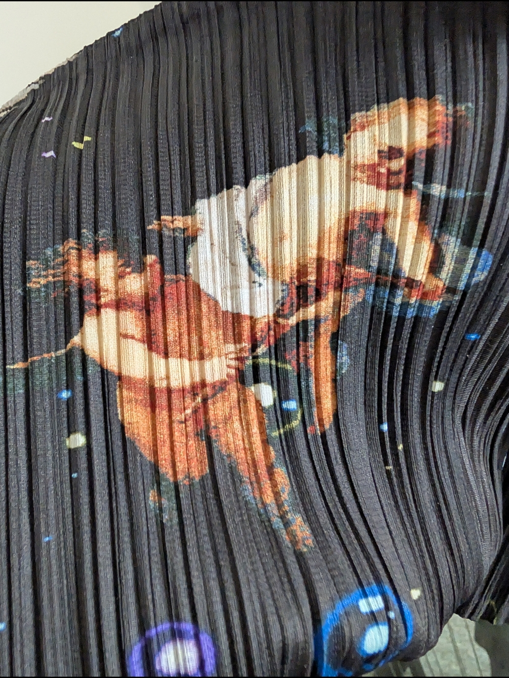 Issey Miyake Black Multicolor Pleats Please Constellation Button-Up Top RARE - Picture 6 of 9